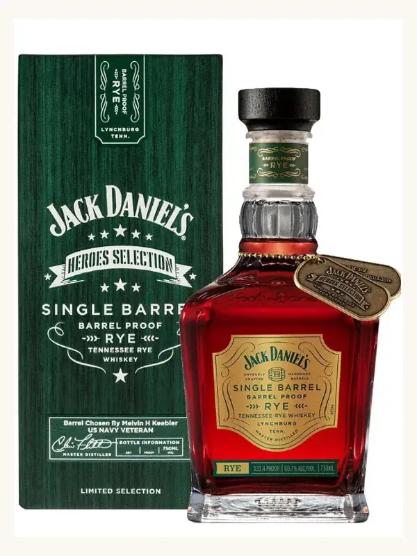 Jack Daniel's 2024 Heroes Selection Single Barrel Barrel Proof Tennessee Rye Whiskey 750mL whiskey bottle