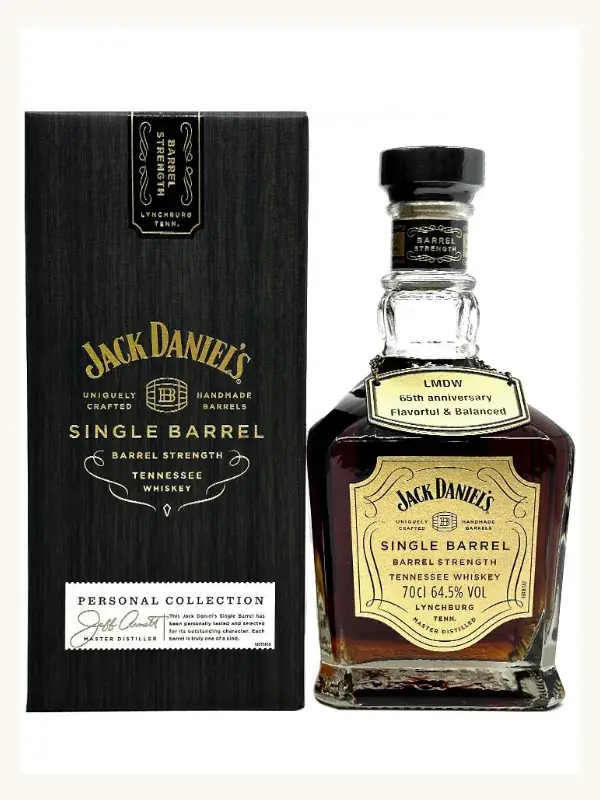 Jack Daniel's Single Barrel Barrel Strength Flavourful & Balanced #5 LMDW 65th Anniversary Tennessee Whiskey 700mL whiskey bottle