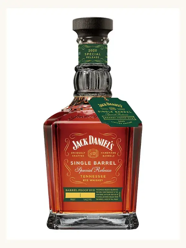 Jack Daniel's Special Release 2020 Single Barrel Barrel Proof Rye Tennessee Rye Whiskey 750mL whiskey bottle
