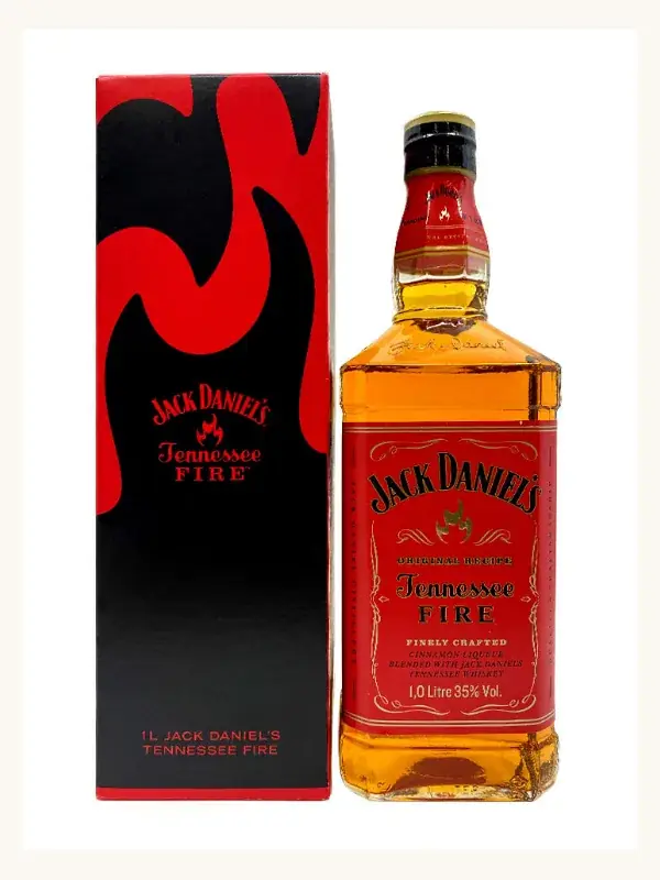 Jack Daniel's Tennessee Fire With Gift Box Cinnamon Whiskey Liqueur 1L gift pack