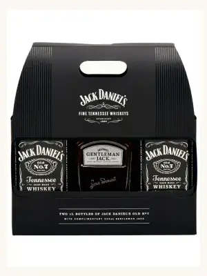 Jack Daniel's Old No.7 Tennessee Whiskey Twinpack 2 x 1L + Gentleman Jack 200mL gift pack